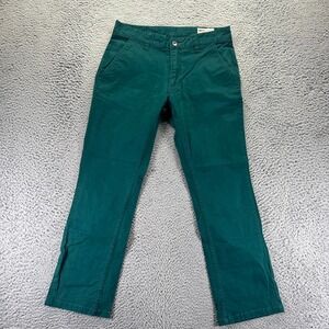 CCS Pant Mens 31x28 Green Cotton Chino Straight Business Preppy Career Stretch